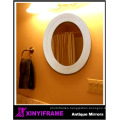 Ornate Serviced apartment bathroom silver oval mirror ,mirror for buildings